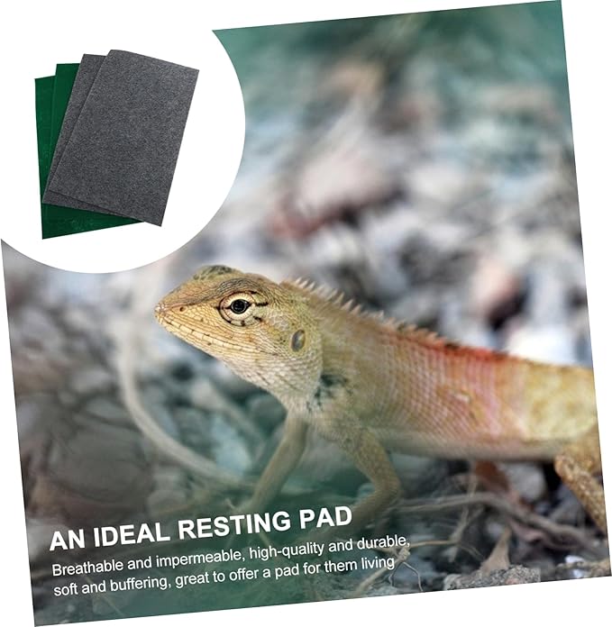 4pcs Reptile Carpet Substrate Mat Absorbent and Non-Abrasive Terrarium Liner for Snakes Lizards and Tortoises Grey Easy to Clean and Cut