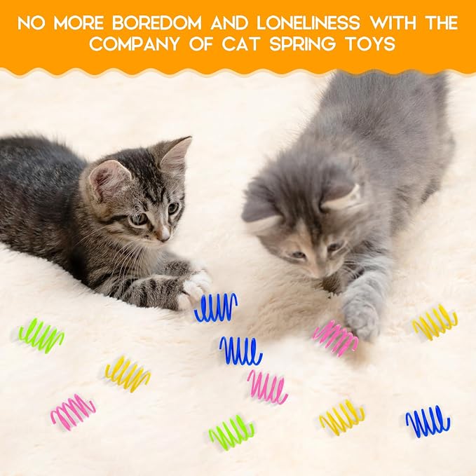 Kerros 60 Pack Plastic Cat Springs Toys for Indoor Cats,4 Colors - Image 5