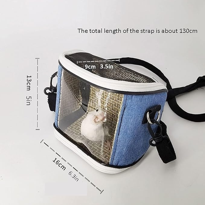 Portable Bird Travel Bag, Transparent & Breathable Small Animal Carrier, Zipper Design, Suitable for Parrots & Small Birds