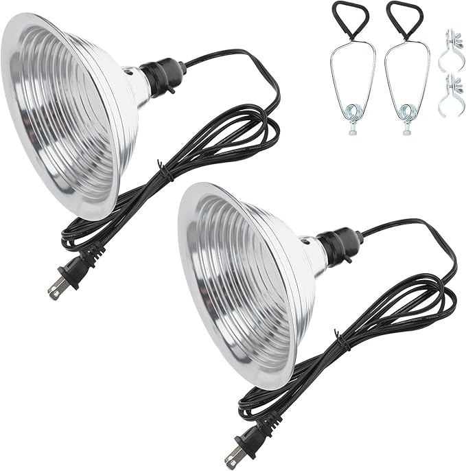 Zerodis Reptile Light Shade, No Light Emission Heat Lamp Fixture for Room Garage or Art Studio Eptile Pet Glass Containers (8.5 inches US Plug)
