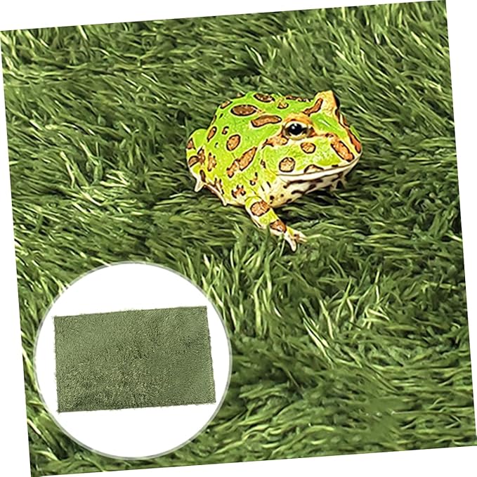 VOSAREA Household Reptile Carpet Comfortable Crawl Pets Cushion Washable Pet Mat for Lizard Gecko Turtle Tortoise Habitat Faux Grass Bedding