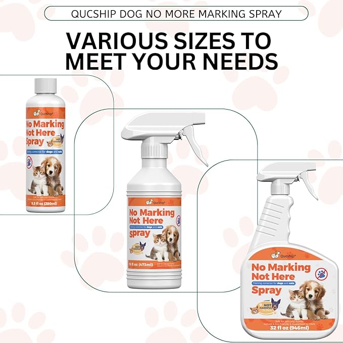Qucship 16oz No Pee Spray for Dogs Inside, Stop Dog Urinating in House with No More Peeing, Indoor Dog No Marking Spray for Furniture & Carpet, Best Don't Pee Here Dogs Right