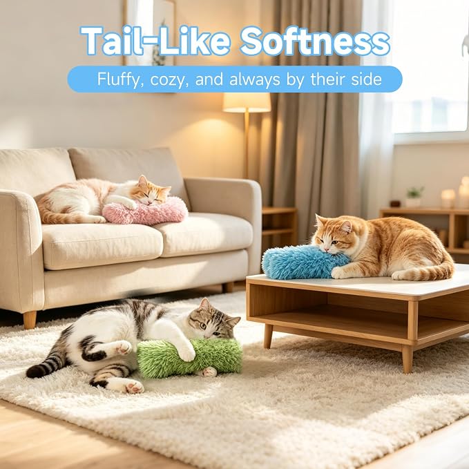 WOUSEDO Cat Toys Pillows 3 Pack, Interactive Kicker Toy with Catnip - Image 2
