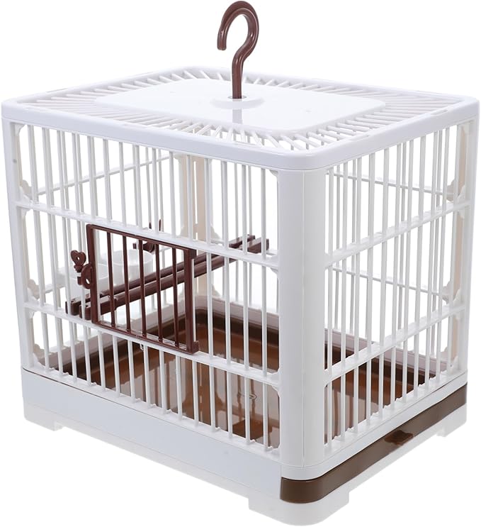 Bird Travel Cage for Parrots Portable Carrier Handle Perch Stand Bird Cage