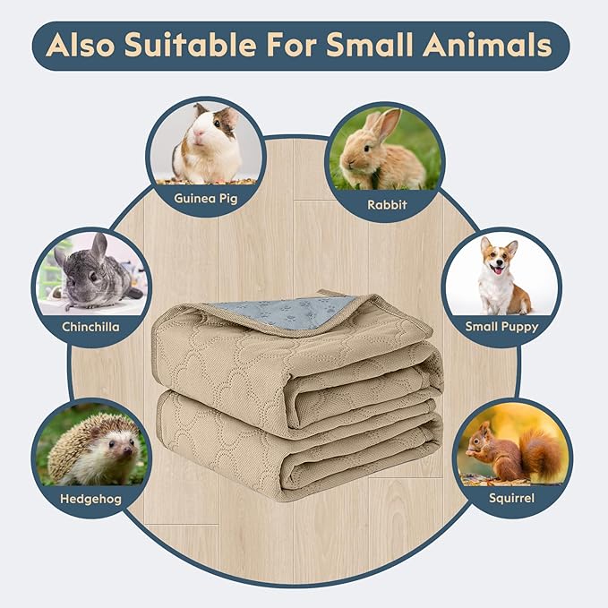 FunFurry Washable Pee Pads for Dogs - 2 Pack Reusable Waterproof Puppy Training Pads, Super Absorbent with Dog Paw Shape Non-Slip Backing (Cream, 41" X 41" - 2 Pack)