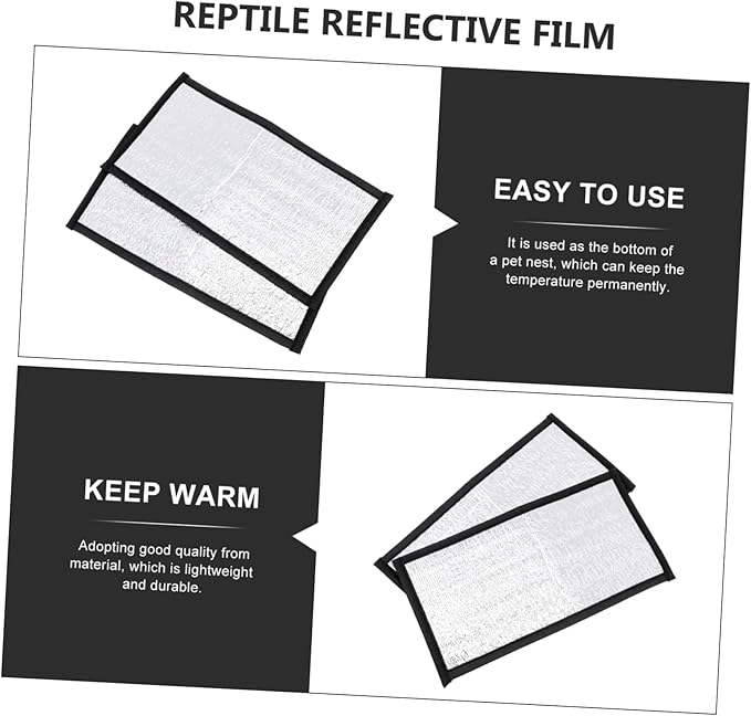 BESTonZON 2pcs Reptile Thermostat Accessory Lightweight Warm Mat Reflective Film for Turtle Tank Heater