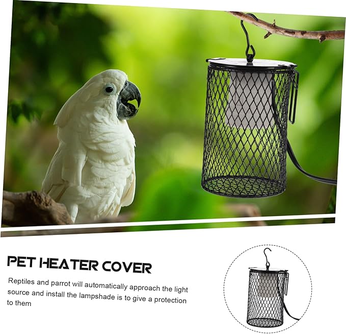 Strong Heat Dissipation Reptile Heating Pad Cover Pet Heating Light Shade Parrot Heater Guard Cage Lamp Cover for Bearded Dragon Plug