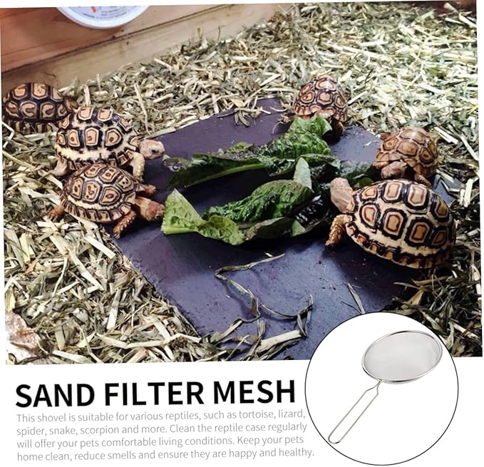 Rustproof Reptile Supplies Shovel Lightweight Mesh Sand Scoop for Litter Easy to Clean