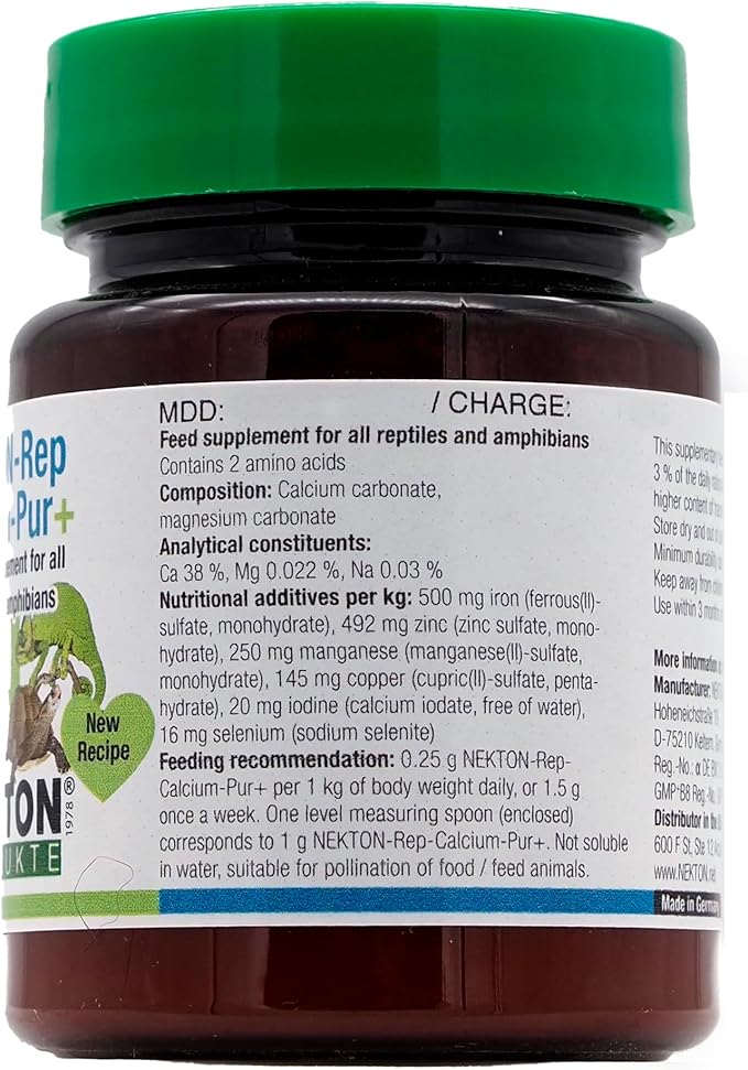 Nekton-Rep Calcium-Pur Pure Calcium for Reptiles and Amphibians,35g (1.24oz)