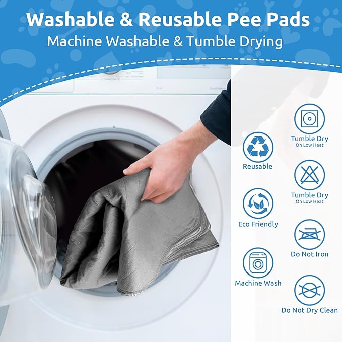 Washable Reusable Dog Pee Pads, 82"x120" Absorbent & Waterproof Puppy Training Pad for Crate, Playpen & Carpet, Large Potty Pads for Dogs, Cats & Small Pets