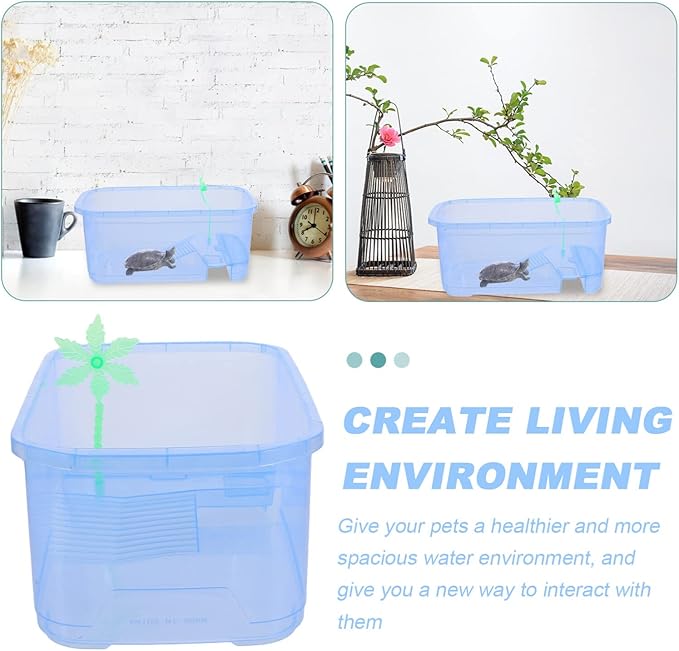 1 Set Box Turtle Tank Stick Tank Plastic Small Animal cage Small Animal Carrier Turtle cage Plastic Container Reptile Habitat Box Tortoise