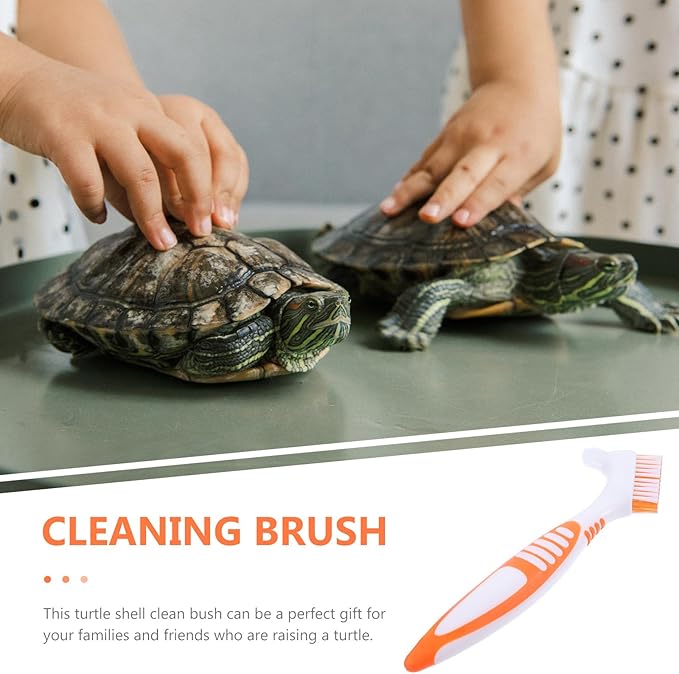 SUPVOX Turtle Shell Brush Double-Sided Dirt Remover for Aquatic and Land Turtles, Orange Mini Brush for Shell Mud and Removal, Household Reptile Health Care Tool