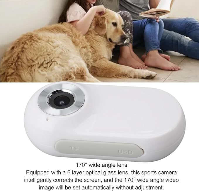 XUMIUZIY Pet Collar Camera, 1080P Camera for Dogs Cats with LCD Display, 170° Wide Angle, 5 Minutes Video Recording, 3 Hours Battery Life, Mini Action Cameras for Video Records