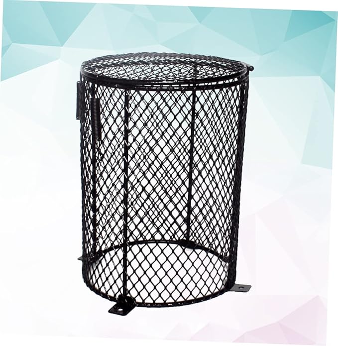 Pet Reptile Scald Lamp Shade Round Heating Guard for Daytime Light Protects Reptiles and Poultry Easy Installation for Terrarium and Amphibian Care Black