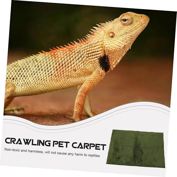 balacoo Reptile Carpet Mat for Tortoise and Lizard Non-Adhesive Substrate Liner Moisture Retentive Terrarium Bedding Faux Grass