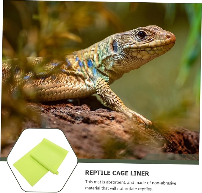 BESPORTBLE 2pcs Reptile Carpet Bedding Liner Non-tearable Mat for Tanks Easy to Clean Material for Lizard Snake Habitat