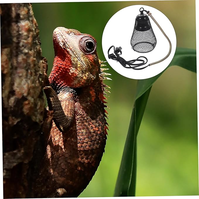 ORFOFE Pet Heated Lampshade Enclosure for Gecko Reptile Hide Scald Cover Light Cover Us Plug