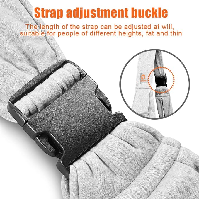 Tomkas Small Dog Sling Carrier - Zipper Pocket & Adjustable Strap & Zip Pocket - for 3-10 lbs Pets (Grey, M - Classic Pocket & Classic Strap)