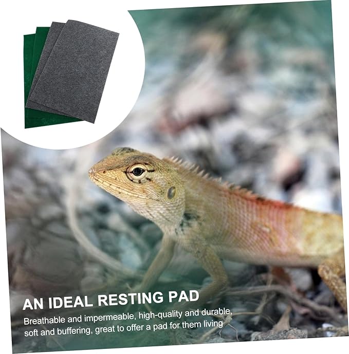 Kisangel 4pcs Reptile Carpet Substrate Liner Mats for Lizard Snake Turtle Washable Bedding for Terrarium Grey Reptile Carpet for Comfortable Habitat