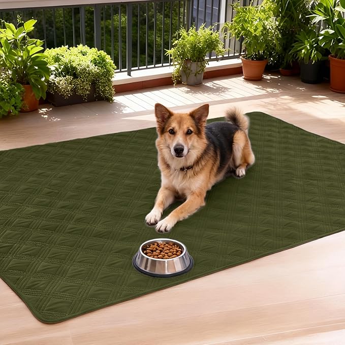 hyha Waterproof Dog Blanket, Reversible Pet Bed Blanket, Soft Sofa Couch Cover for Dogs Washable, Waterproof Pet Couch Covers for Sofa Puppy Cats Furniture Protector(40"x50", Green/Navy Blue)