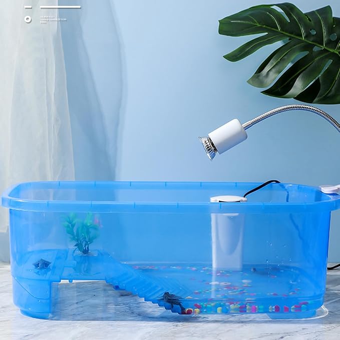 Reptiles Terrariums Terrapins Habitat with Basking Platform Anti-Escaping Hermit-Crab Accessories Turtle Habitat