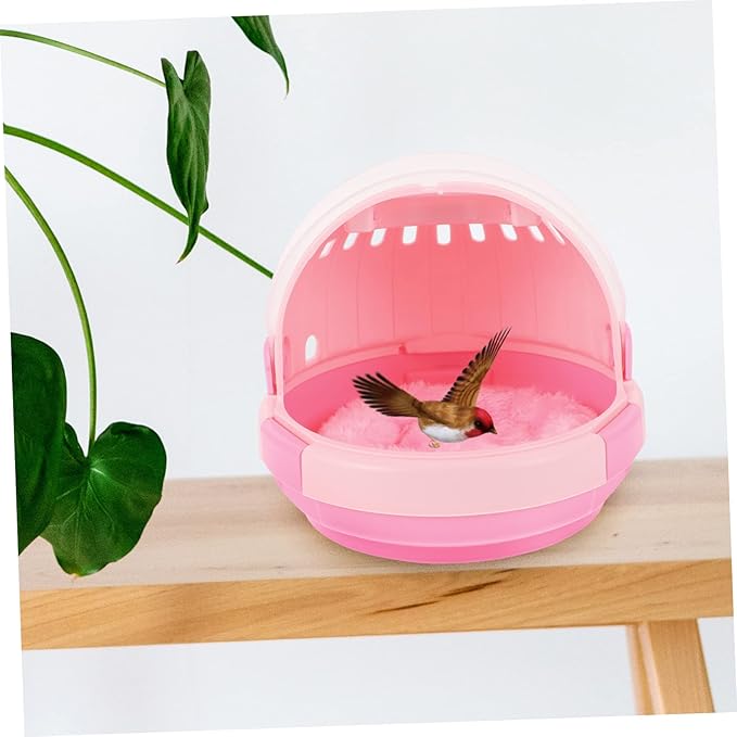 Portable Parrot Cage PET Carrier with Warm Nest Pad for Outdoor Use Hand-held Bird Carrier for Young Birds and Breeding