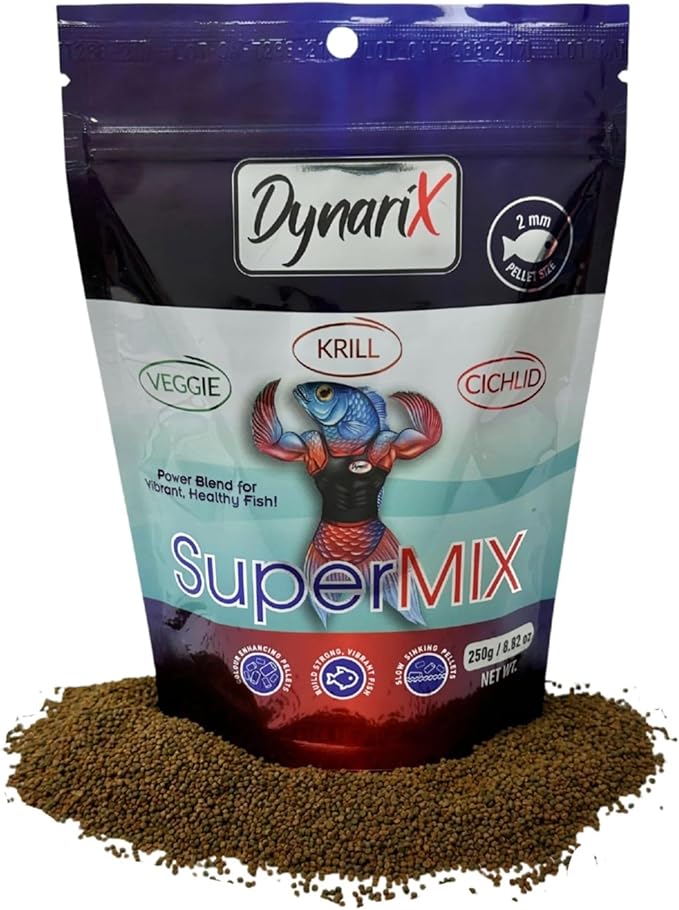 Northfin DynariX SuperMIX Fish Food – 2mm Sinking Pellets (Krill-Cichlid-Veggie) – High-Protein – for Cichlids, Oscars, Angelfish & More