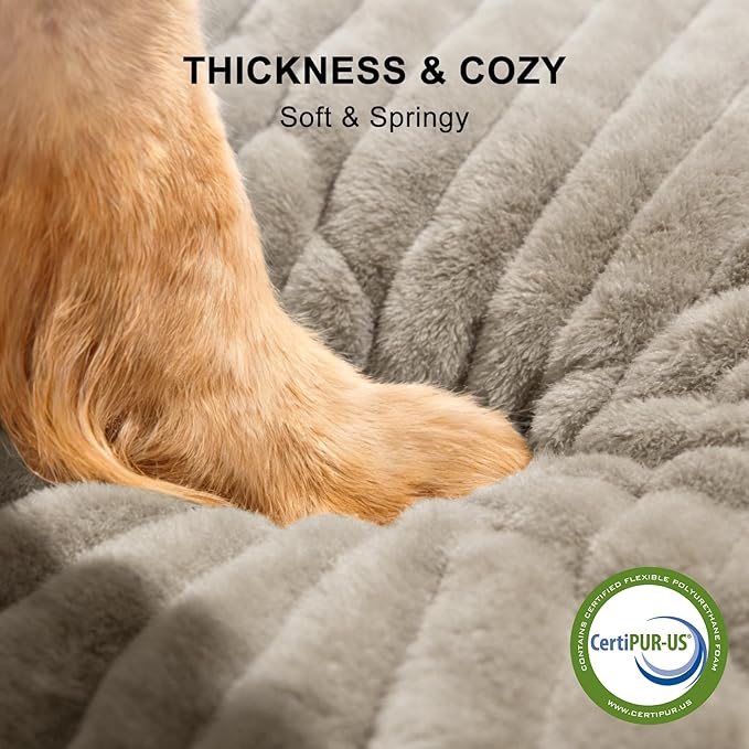 FURTIME Dog Bed for Small Dogs, Washable Orthopedic Dog Bed with Removable Cover, Rectangle Soft Calming Sleeping Puppy Bed Durable Pet Cuddler with Anti-Slip Bottom