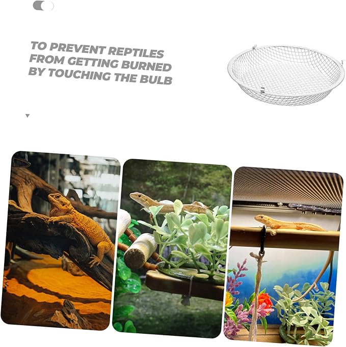 BESPORTBLE Reptile Lamp Cover Sturdy Material Heat Lamp Mesh for Lizard Terrarium Easy Install Lampshade Accessory for Reptile Tank