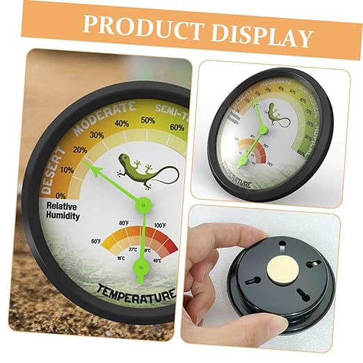 High Precision Mechanical Thermometer Hygrometer for Reptile Tank Battery Temperature Humidity Measuring Device for Turtle Lizard Enclosures Durable and Easy to Read