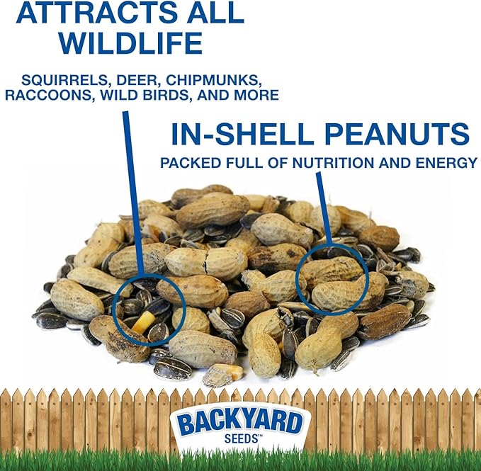 CountryMax Backyard Seeds Squirrel & Chipmunk Food Mix – 8 lb Bag – Premium Wildlife Blend with Sunflower Seeds, Peanuts & Corn – Ideal for Squirrels, Chipmunks, Rabbits & Backyard Birds
