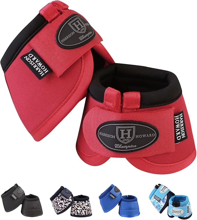 Harrison Howard Horse Bell Boots Overreach Bell Boots No-Turn Bell Boots for Horse-Durable Protective Hoof Boot