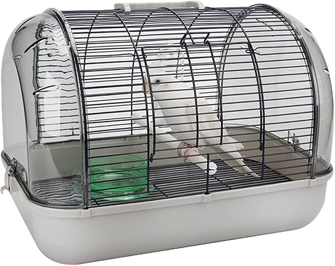 Bird Cages Lightweight Bird Carrier Stainless Steel Portable Pet Bird Cage Transparent Bird Travel Cage for Small Birds Bird Carrier (Grey)