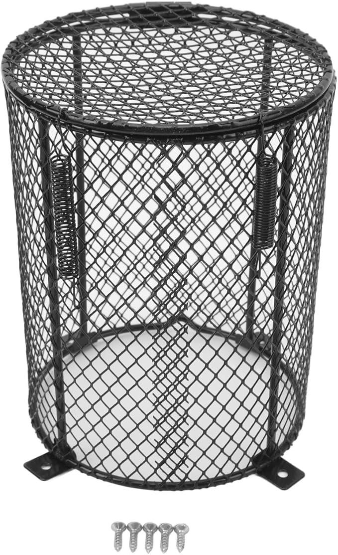 GLOGLOW Reptile, Anti Scald Heater Guard, Universal Fit for Most Reptiles, Easy Installation, Metal Construction (Round)