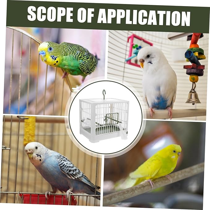 HANABASS Foldable Bird Travel Carrier Cage with Stand Lightweight Portable Parrot Cage for Small Birds for Parakeets and Cockatiels Breathable Design for Travel