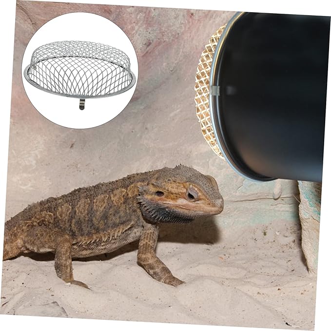 Abaodam Reptile Heating Lamp Shade Mesh Cover Sturdy Scald Protective Cover for Day Night Lamps Easy Installation Efficient Heat Dissipation for Safe