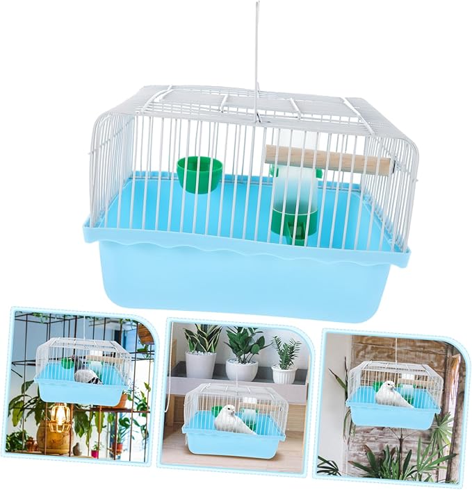 Portable Parakeet Carrier Cage: Small Bird Travel Cage with Water Dispenser Standing Perch and Food Tray for Parrots Conures Cockatiel and Lovebirds