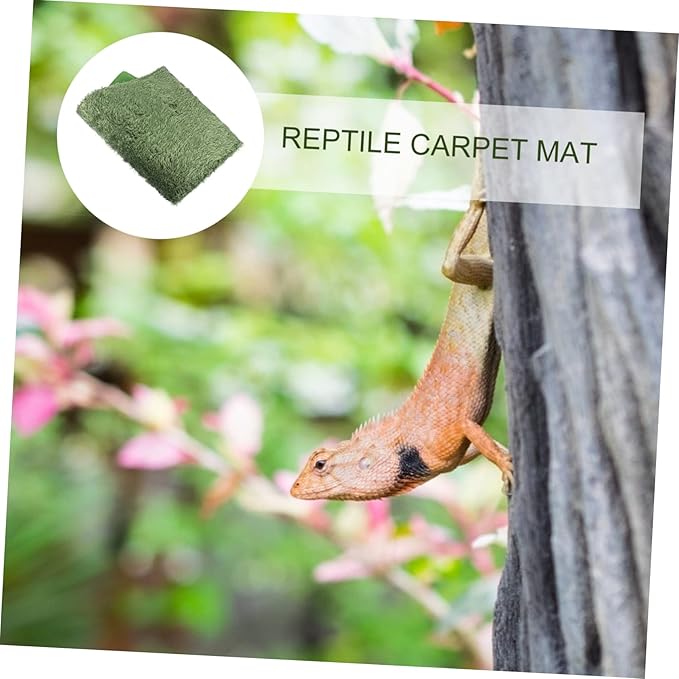 Yardwe 2pcs Reptile Moss Carpet Mat Lizard Tank Decor Soft Reusable Terrarium Substrate