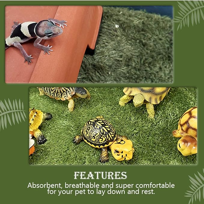 Abaodam Comfortable Lizard Cage Bedding Carpet for Reptiles Fake Lawn Mat for Turtle Tank Decor