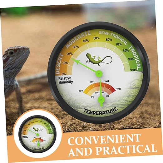 ERINGOGO Safe and Reptile Terrarium Thermohygrometer Accurate Temperature and Humidity Measurement Device Mini Pointer Thermometer for Vivariums and Pet Spaces