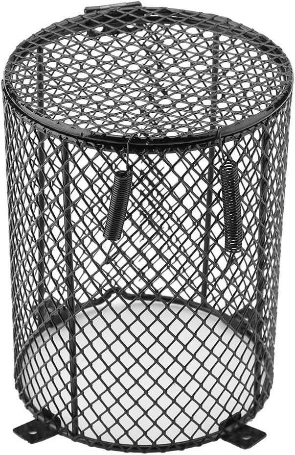 FastUU Mesh Cover Heating Lamp Shade, Day Night Ceramic Light Bulb Heat Lamp Mesh Cover Heating Lampshade, Spotlight Ceramic Light Bulb for Reptile for Pet(Round)