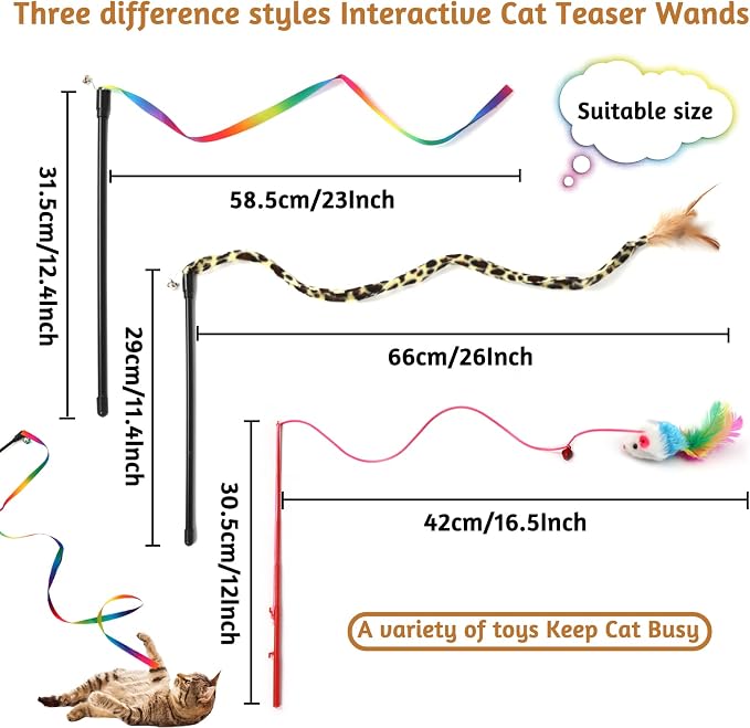 Kitten Toys Cat Toys Assortments, 26 Packs Cat Toys Variety Pack for Kitty, Cat Wand Toy, Cat Feather Toys, Cat Balls with Bells, Cat Mouse Toy, Catnip Toys for Indoor Cats - Image 4
