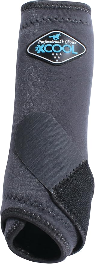Professional's Choice 2XCOOL Sports Medicine Horse Boots | Protective & Breathable Design for Ultimate Comfort, Durability & Cooling in Active Horses | 2 Pack Large Charcoal