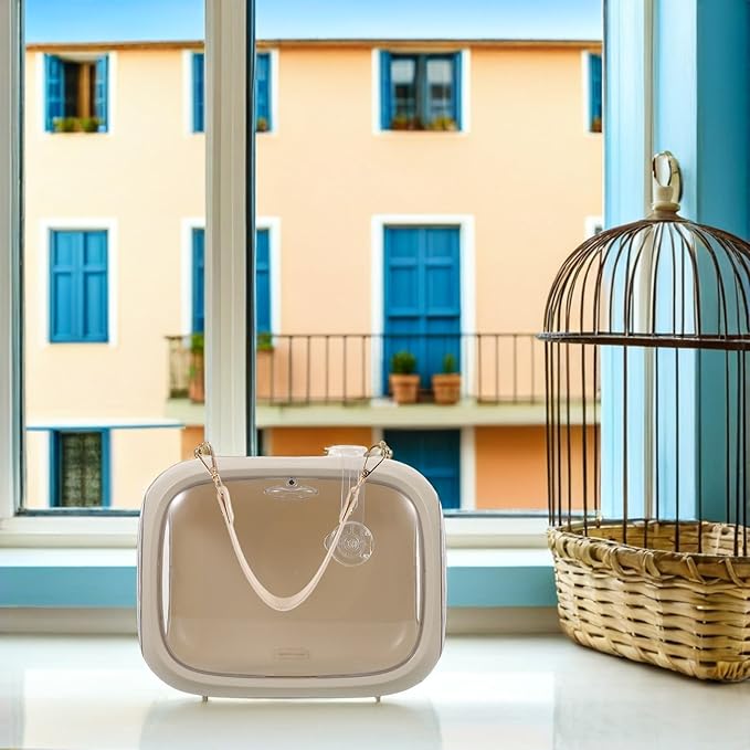 NUOBESTY Portable Bird Carrier Cage with Handle, Lightweight Breathable Parrot Travel Cage for Small Birds, Outdoor Use Parakeet Carrier Bag for Cockatiels and Small Parrots
