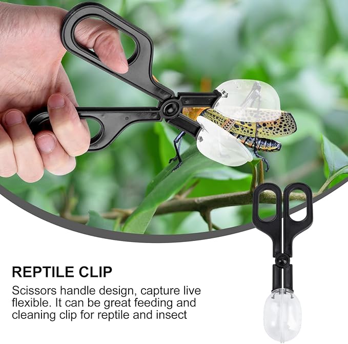 POPETPOP 9pcs Reptile Feeding Clip Flexible Plastic Tool for Easy Pet Feeding and Cleaning for Crickets Locusts and Other for Reptile Care