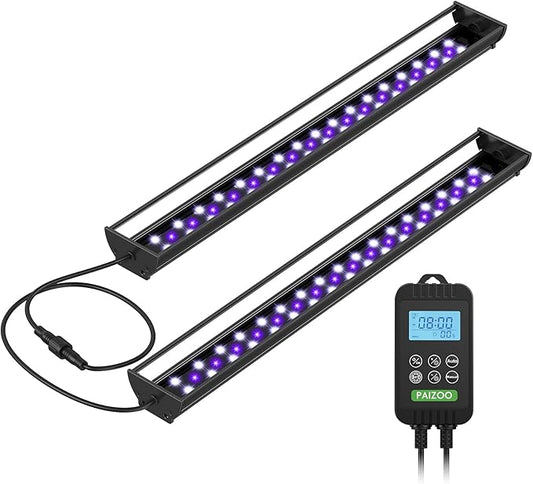 PAIZOO Reptile UVB Light for Reptiles, 2-in-1 LED Reptile Light Kit with LCD Controller, 4 Preset Modes Cover Ferguson Zone Great for Most Reptiles, Timer Reptile Lamp for Terrarium Accessories, 14W