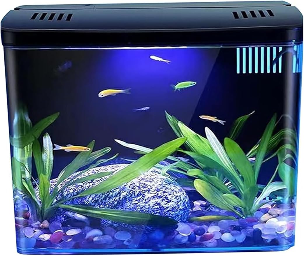 Acrylic Fish Tank One-Piece Fish Tank Household Rectangular Transparent Suitable for Living Room, Office (with Lid)(40 Extra Large)