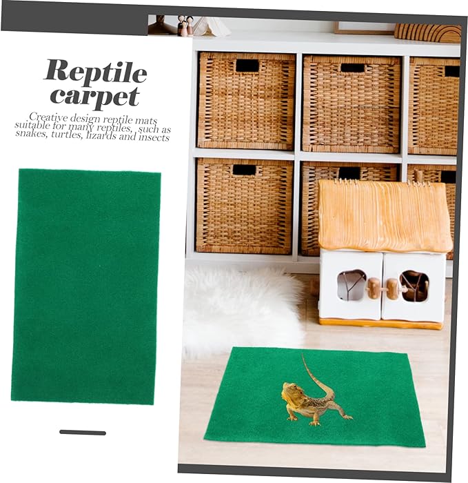 balacoo 2pcs Reptile Tank Decor Frog Lizard Tortoise Mat Decorative Hides for Enclosure