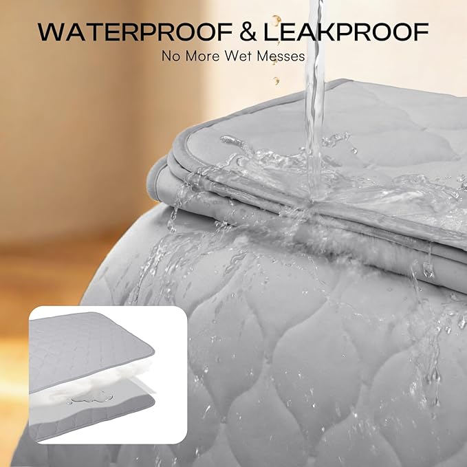 Luciphia Waterproof Cooling Mat for Dogs Couch Cover Q-MAX>0.5, Leakproof Pet Pad Non-Slip Throw Blanket for Cat Puppy Crate Bed Protector Outdoor (Cloud Grey, 30x70 inches)