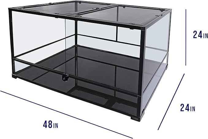 Carolina Custom Cages, 48Lx24Wx24H Tall Extra-Long Deep Terrarium; Easy Assembly